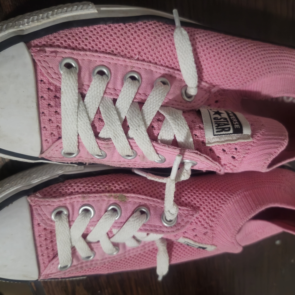 Converse Pink Canvas Sneakers with White Accents